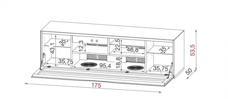 Тумба под телевизор MO 276 BI Munari