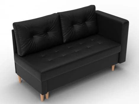 Кушетка Лига-098 (ДВП,ДСП,ЛДСП,Брус,Фанера/Дерево/Экокожа/черный) Лига Диванов 132582