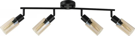Настенно-потолочный спот на штанге Escada Sector 10172/4 Amber 4x40Вт E14, металл/стекло, черный/янтарный (220V)
