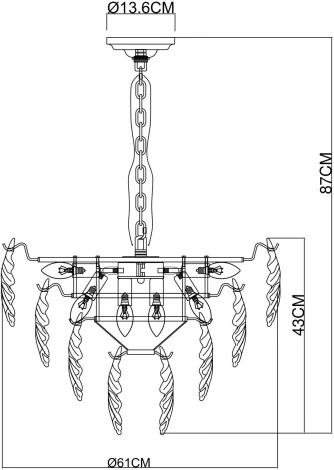 Подвесная люстра Arte Lamp Lilly A4070LM-9GO (220V, на цепи)