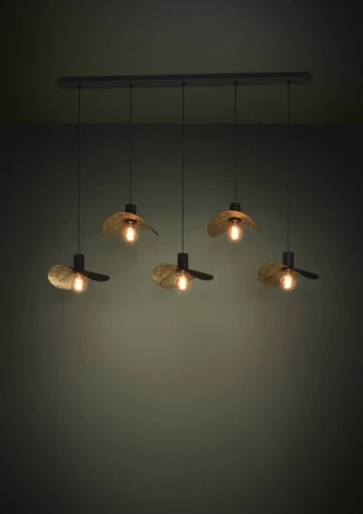 Подвесной светильник Eglo Saceda 390396 5X40W(E27) сталь, черный, золотой