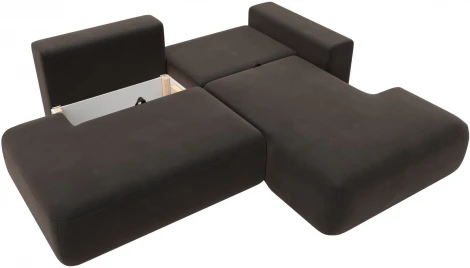 Диван угловой Лига-036 НПБ Модерн правый угол (Коричневый/Велюр) Лига Диванов арт.121411