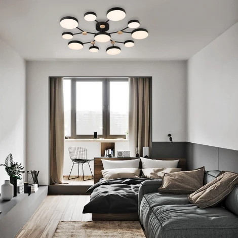 Потолочная люстра светодиодная с пультом с регулировкой цветовой температуры LED4U LED4U L3201-960 BK