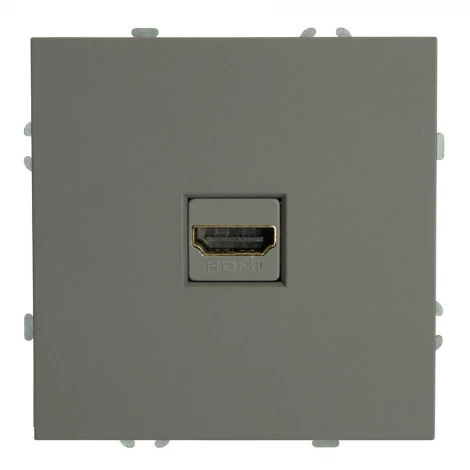 Розетка HDMI (платиново-серый, soft touch) Stekker Эмили 50170