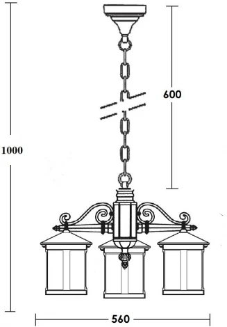 Уличный светильник подвесной Oasis Light CORDOBA 18270/3 Bl