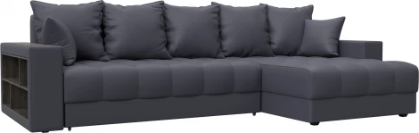 Диван угловой с декором и полкой Лига-050 НПБ Лига Диванов (Экокожа) арт.128606