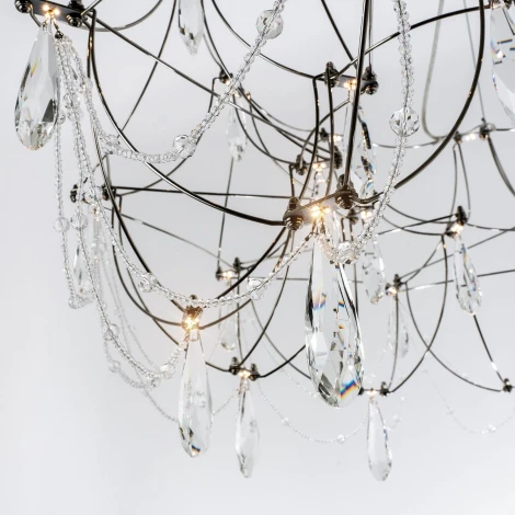 Подвесная люстра светодиодная хрустальная с пультом с регулировкой цветовой температуры Modelux MODELUX ML.5603.800P СН