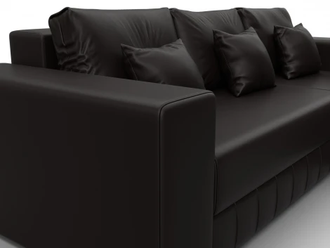 Диван угловой Лига-076 угол универсальный (ДСП/Пластик/Экокожа/Коричневый) Лига Диванов 129852