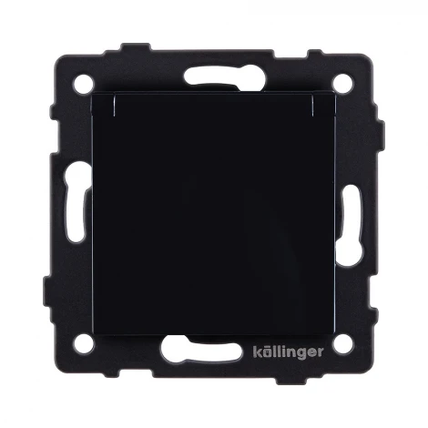 Розетка штепсельная SCHUKO 16A/250 В с крышкой, черный Kollinger REA-006BK для Aspekt, Eleganz, Reflex