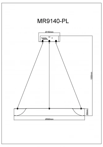 Подвесной светодиодный светильник MyFar Elara MR9140-PL (регулировка яркости, 220V, пульт управления, на проводе, кольцо)