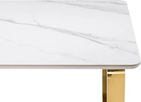 Керамический стол Селена 180 (Селена 4 180х90х77 белый мрамор / золото) Notta арт.572191