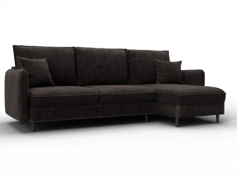 Диван угловой Лига-064 НПБ угол универсальный (ДСП/Дерево/Велюр/Коричневый) Лига Диванов 129644