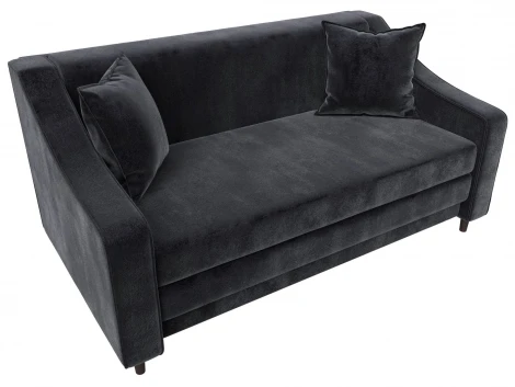 Диван прямой Лига-071 (ЛДСП,Брус,Фанера/Дерево/Велюр/Темно-серый) Лига Диванов 129777