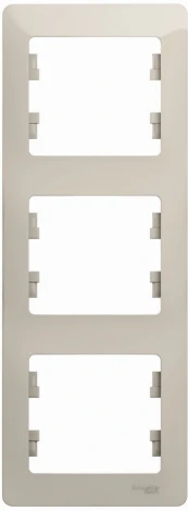 Рамка на 3 поста (молочный) Systeme Electric Glossa GSL000907