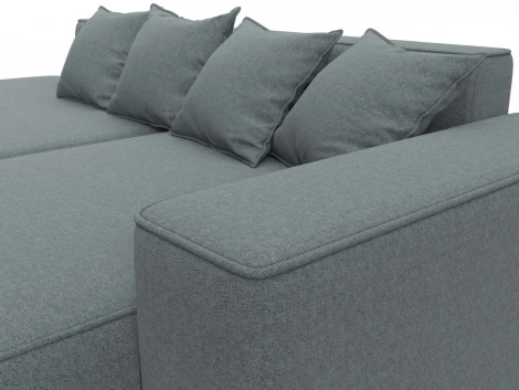 Диван угловой Лига-065 угол правый (ДСП/Пластик/Рогожка/Серый) Лига Диванов 129799