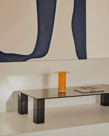 Журнальный столик Adularia из стекла темно-серого цвета 140 x 60 La Forma (ex Julia Grup) арт.205342