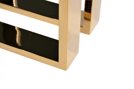 47ED-20920 Стол журнальный черн.стекло/хром+золото 55*55*55см Garda Decor