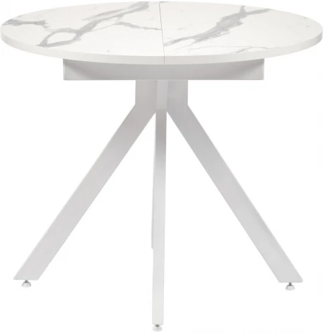 Стол Bradex Home Rudolf круглый раскладной 90-120x90x75см, белый мрамор, белый (RF 0465)