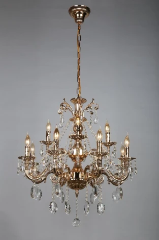 Подвесная люстра Omnilux Aosta OML-78903-12 (220V, на цепи, подсвечник, свеча)