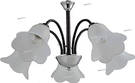 Люстра потолочная Toscom Louise, 5 плафонов, венге с хромом и белым