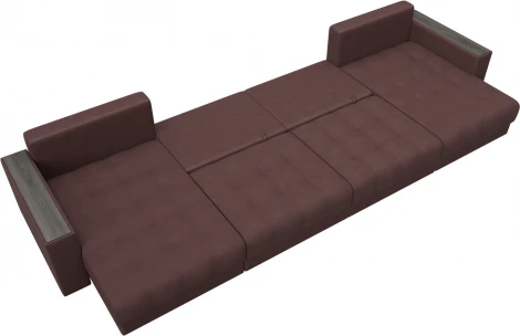 Диван П-образный с декором Лига-049 НПБ Лонг Лига Диванов (Замша) арт.128579