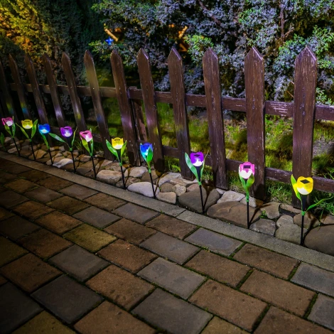 Грунтовый светильник на солнечной батарее Uniel USL-C-453/PT305 PURPLE TULIP (LED, цветы)