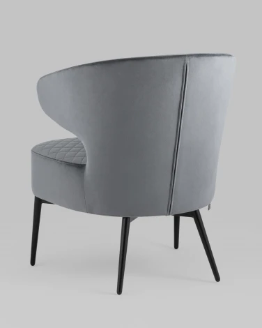 Кресло Stool Group лаунж Royal велюр тёмно-серый УТ000035298