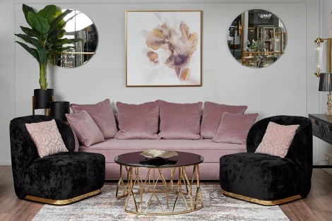 Стол журнальный стекло черн./золото d90*45см Garda Decor арт.13RXCT3104-GOLD