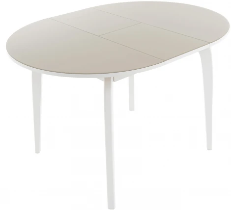 Стол Ривьера СВ D90, Стекло, Эмаль белая/Капучино, 7, Аврора