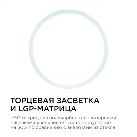Потолочный светильник светодиодный круглый 220В 15Вт 1200лм изолированный драйвер Apeyron 06-63