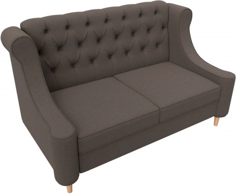 Диван кухонный прямой Бронкс (Коричневый/Рогожка) Лига Диванов арт.123732