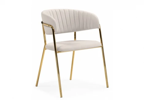 Обеденный стул Woodville Kamelia бежевый / золотой