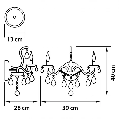 Бра Osgona Champa 775623 (220V, подвески, подсвечник, свеча)