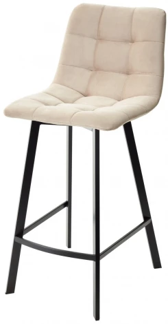 Полубарный стул CHILLI-QB SQUARE бежевый #5, велюр / черный каркас (H=66cm)