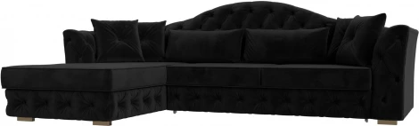 Диван угловой Артис левый угол (Черный/Велюр) Лига Диванов арт.121581L