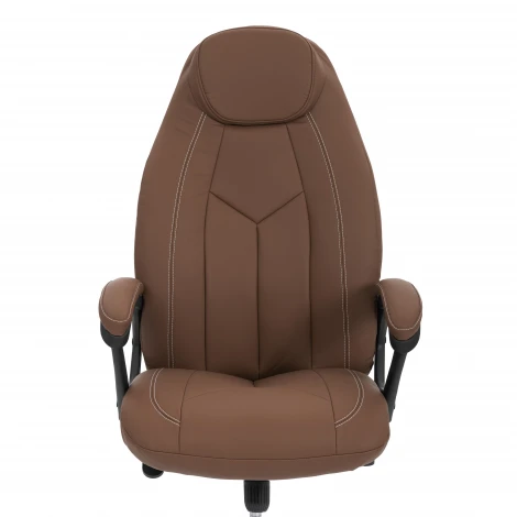 Кресло Босс Люкс/Boss Lux (26) хром Экокожа LUX Classic 18-24, коричневый Tetchair 25933