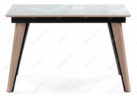 Стеклянный стол Джофри белый / венге светлый