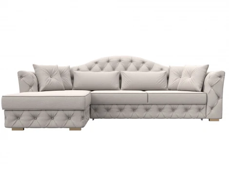 Диван угловой Артис левый угол (Брус,Рейка/Пластик/Замша/Бежевый) Лига Диванов 128042L