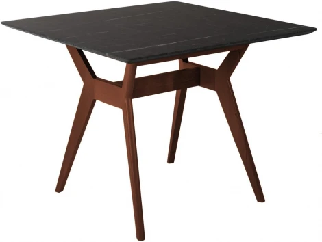 Стол R-Home Нарвик 860*860 мрамор Графит /темный орех