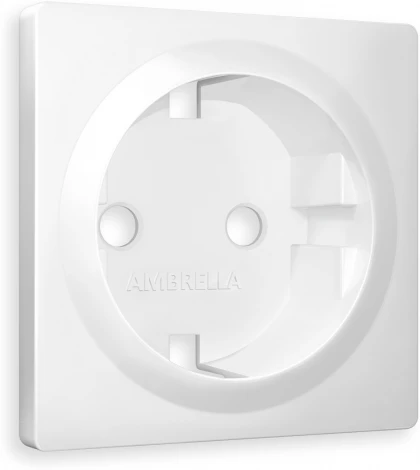 Лицевая панель Ambrella Volt ALFA (Белый матовый) для электрической розетки с/з QUANT AP1260