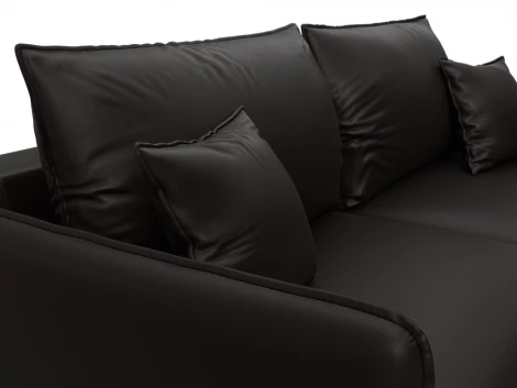 Диван прямой Лига-064 НПБ (ДСП/Дерево/Экокожа/Коричневый) Лига Диванов 129928