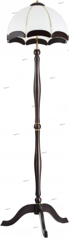 Торшер Alfa Sikorka Venge, 3 лампы, золото с белым и венге