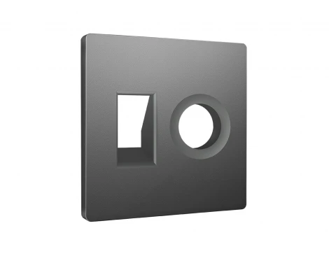 Лицевая панель для Ethernet RJ-45/телефонной RJ-11 и ТВ-розетки (антрацит серый) Ambrella Volt QUANT AP6625