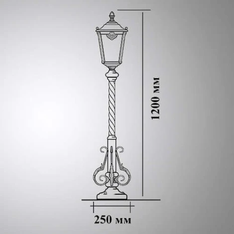 Наземный фонарь Кузнечное дело Квадро 25-001-ЧЗ (220V, ковка, под старину, IP54)