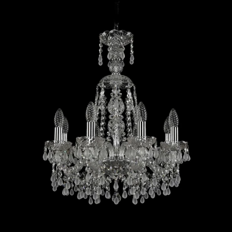 Подвесная люстра Bohemia 1410 1410/8/160/XL-60/Ni/V0300 (220V, хрусталь, на цепи, подсвечник, свеча)