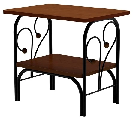 Прикроватная тумба МК-7, ММД 202, Черный/Орех, Форвард