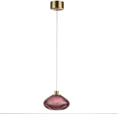 Подвесной светильник Odeon Light Mela 7043/4L бордовый/бронз/металл/стекло LED 4W 3000K 220V (на проводе, круглые)