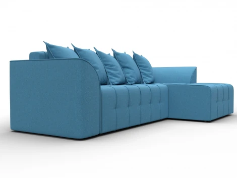 Диван угловой Лига-113 угол правый (ДСП,Рогожка/Голубой) Лига Диванов 136705