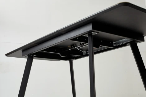 Стол АРУБА 140 ШТОРМ, стекло / ЧЕРНЫЙ