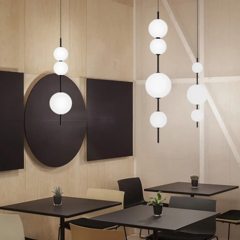 Подвесной светильник White Beads Pendant B ImperiumLoft 40.2133-0 (189529-22) (LED, 220V, на проводе, шарики, бусы)